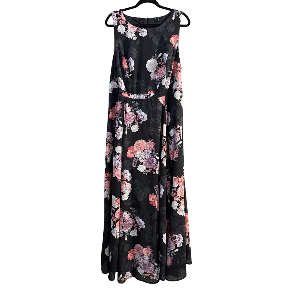 Torrid Women's Plus Size Black Floral Georgette Sleeveless Maxi Dress Size 20